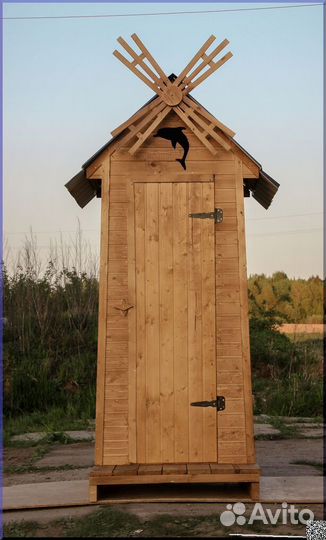 Уличный туалет деревянный ART125