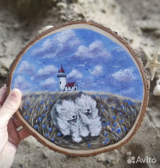 Рисунки на спиле дерева