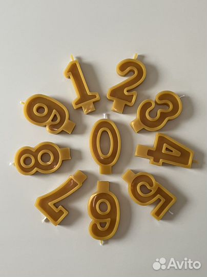 Свеча цифра для торта из пчелиного воска