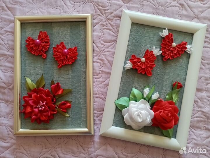 Картины вышитые лентами