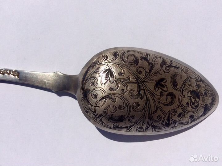 Ложка 84 проба, чернь