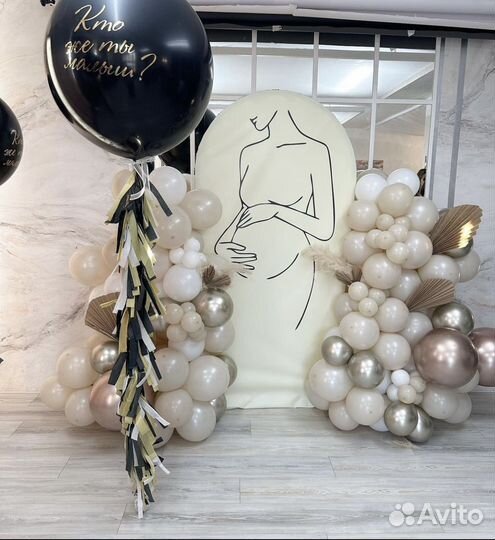 Гелиевые шары на гендер пати. Фотозоны