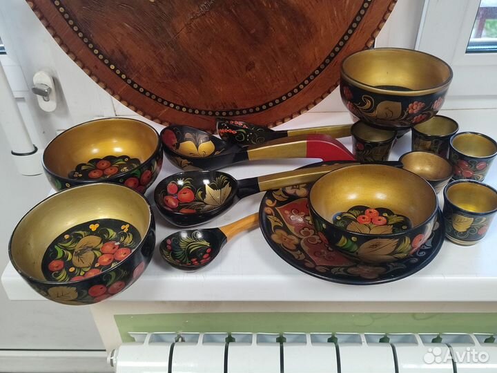 Посуда расписная из дерева СССР