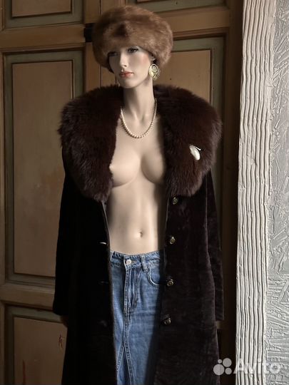 Шуба винтажная мутоновая 44