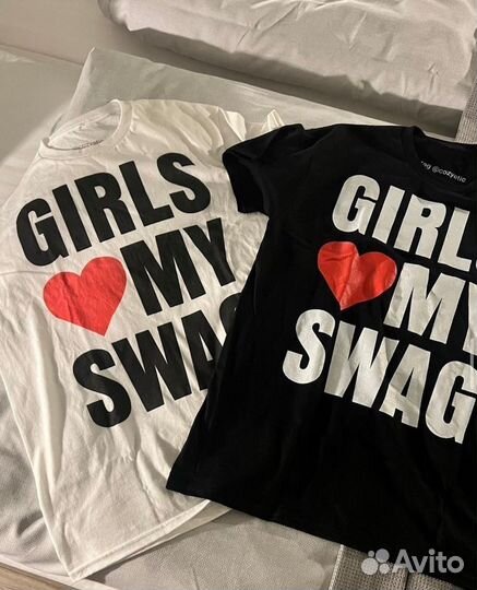 Футболка y2k oversize girls love my swag