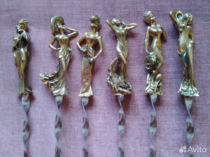 Бронзовые шампуры (набор) Знаки зодиака и Дамы