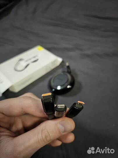 Кабель Baseus USB to M+L+C 1.2m 66W Black