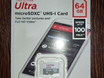 Карта памяти microsdxc UHS-I Sandisk Ultra 64 гб