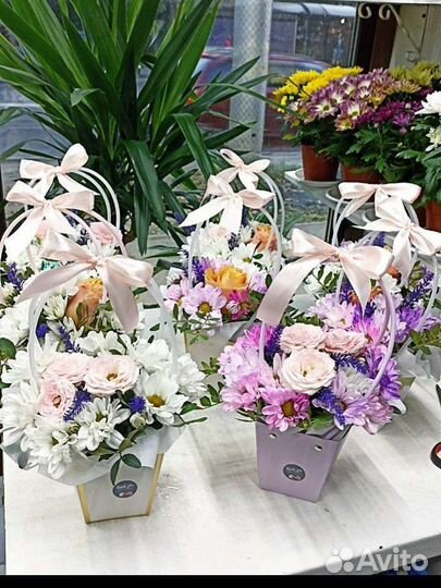 Букет ромашки розы хризантемы