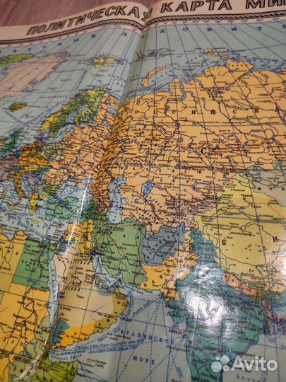 Карта настенная политическая 1973 года