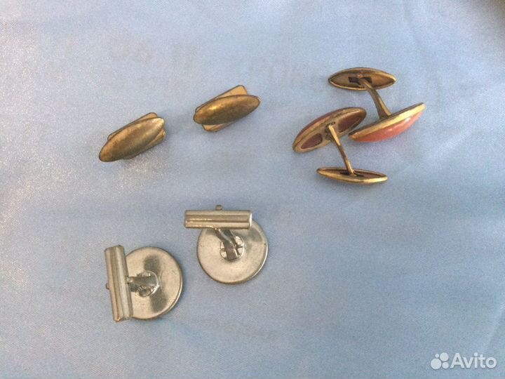 Винтажные запонки с натуральным камнем