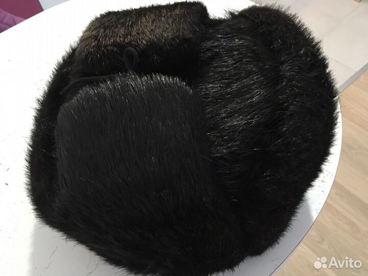 Мужская шапка-ушанка из нутрии, новая