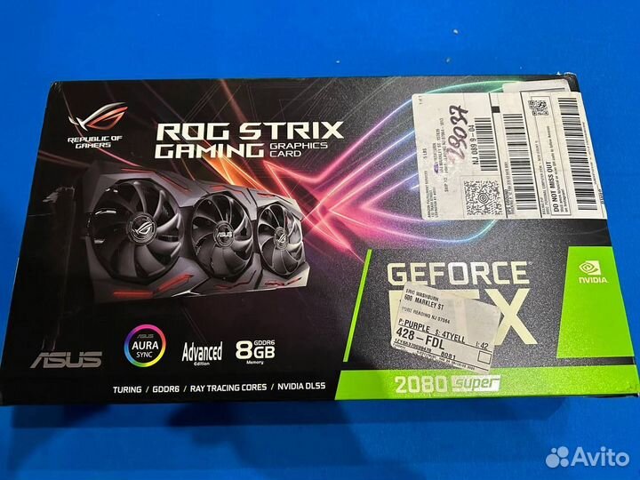 Видеокарта Asus rog strix GF RTX 2080 super