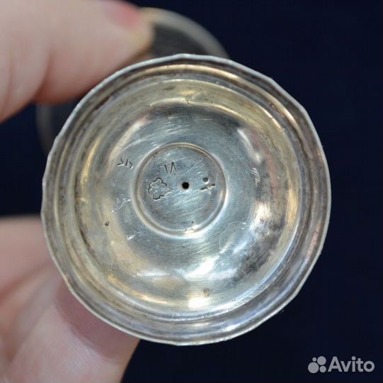 Серебряная рюмка. - 875 пр. кубачи. вес 47.9 гр