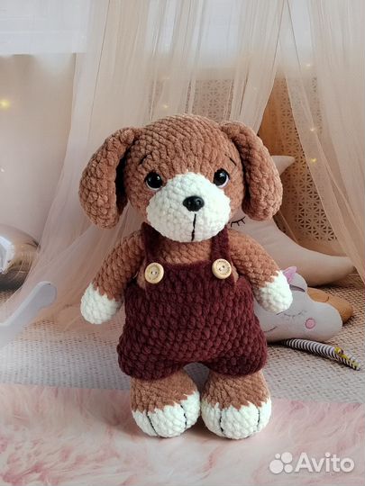 Вязаная игрушка собачка