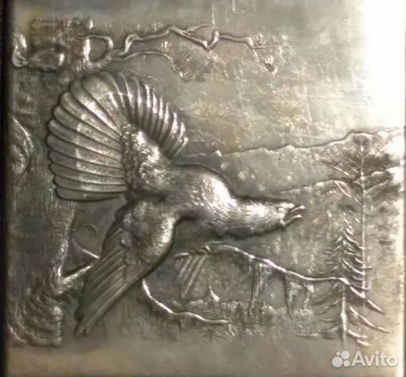 Накладка на блокнот глухарь охота серебро