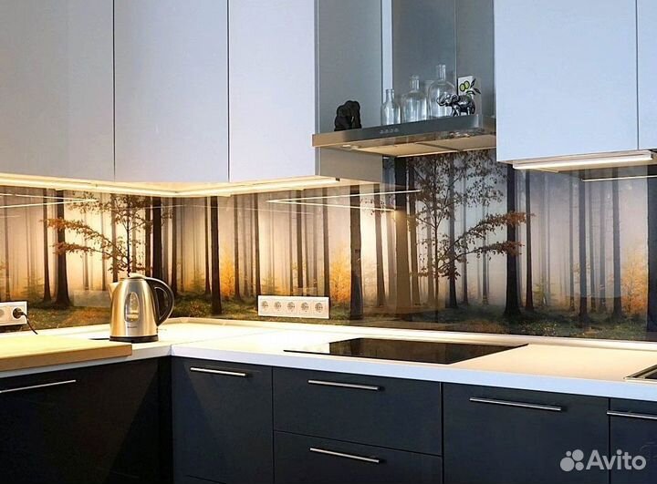 Кухонные фартуки скинали из стекла с завода