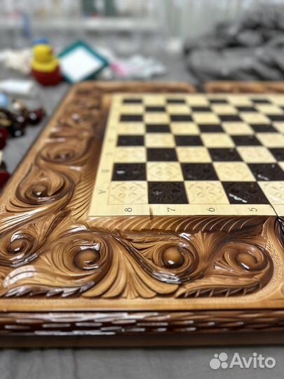 Шахматы ручной работы + нарды новые