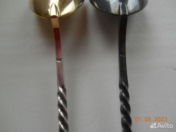 Винтаж чайные мельхиоровые ложки с позолотой СССР