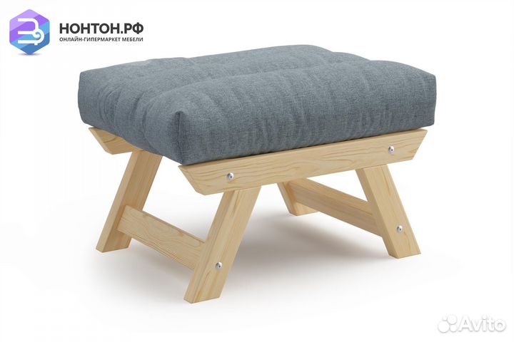 Пуф Амбер рогожка темно-серая