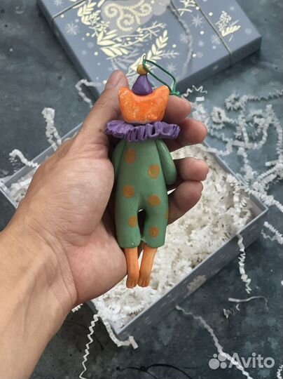 Игрушка на елку лисица ручной работы