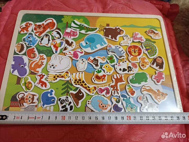 Развивающая игрушка магнитный зоопарк, пазл