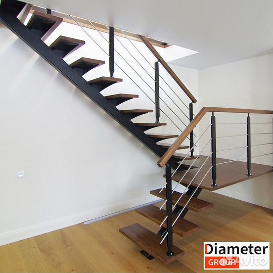 Капитальная лестница на косоурах