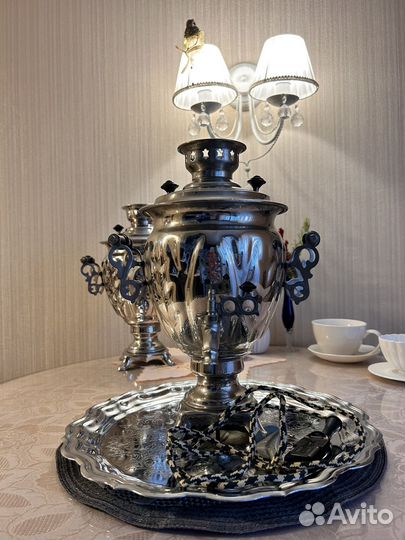 Самовар тульский электрический, поднос