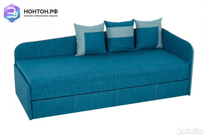 Диван выкатной Троя №1 голубой