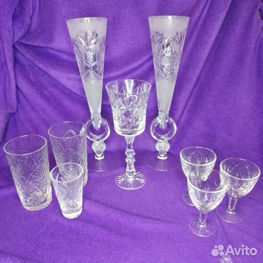 Хрусталь СССР фужеры бокалы вазы