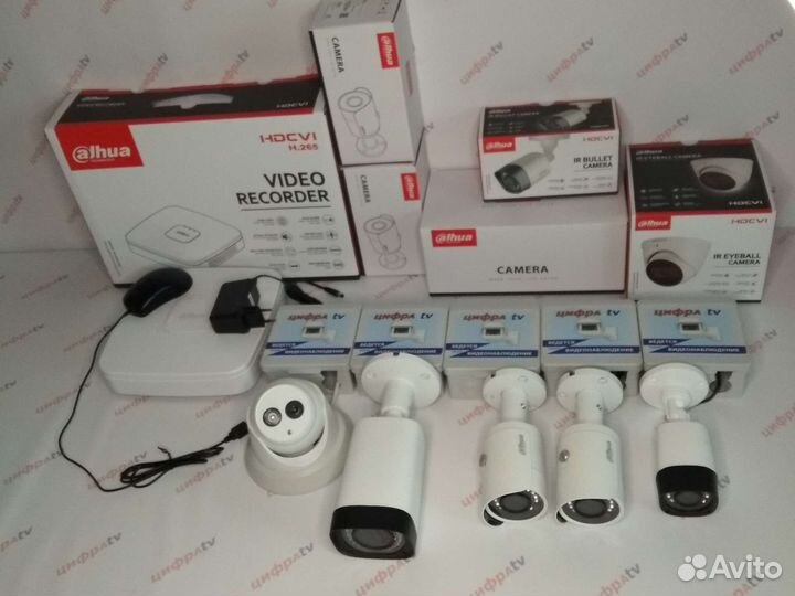 5 камер видеонаблюдения с микрофоном 4Мп Dahua