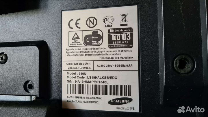 Монитор Samsung 19, 940N