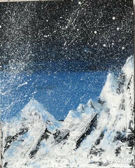 Картина горные вершины интерьерная 50х40х1,5 см