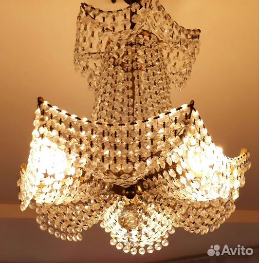 Люстра хрустальная чехословакия