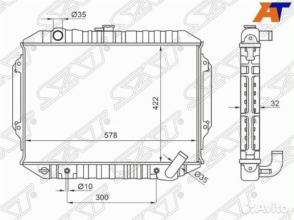 Радиатор Mitsubishi Pajero 91-00 ST-10-0034 Sat