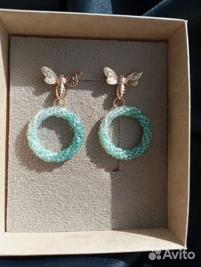 Серьги из японского бисера