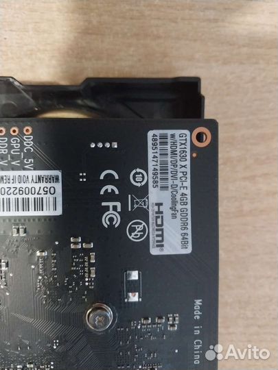 Видеокарта gtx1630 4gb
