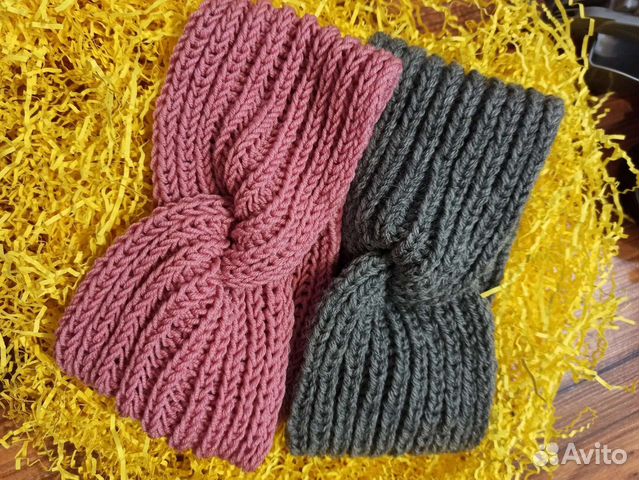 Повязка на голову вязаная