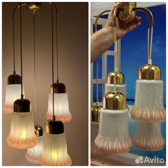 Винтажная люстра ГДР veb narva светильник СССР