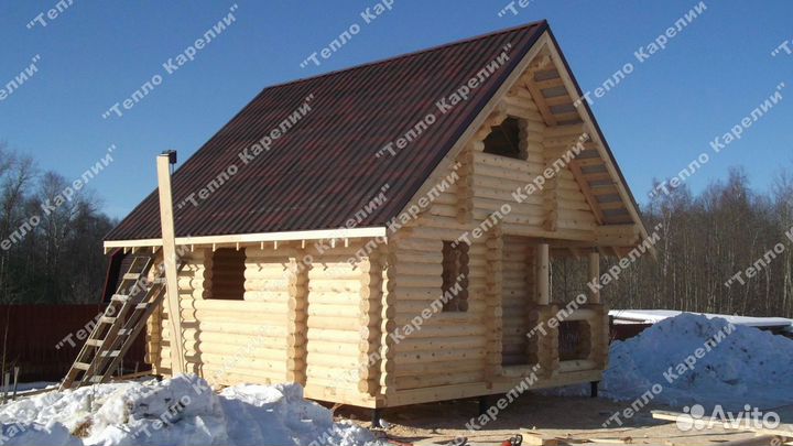 Сруб дома бани Луга