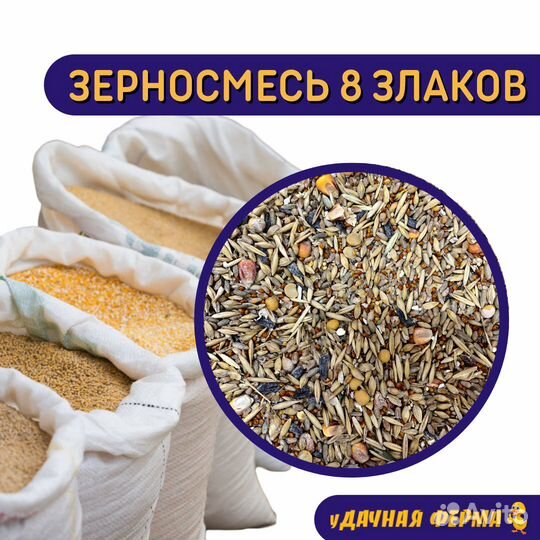 Зерносмесь 8 злаков (мешок 40 кг)