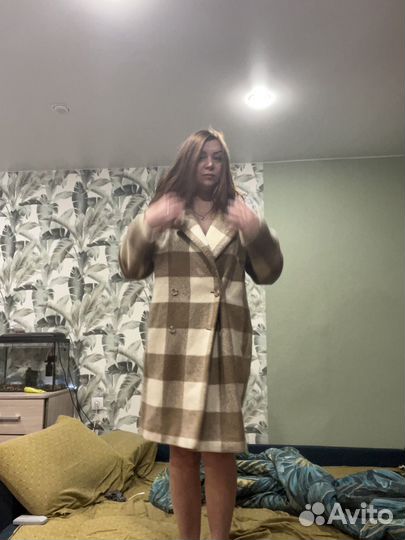 Клетчатое пальто женское