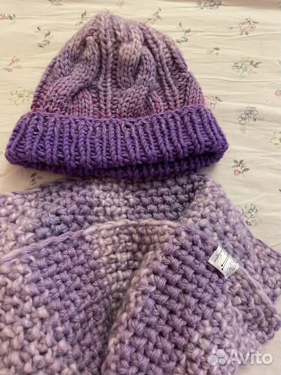 Шапка и снуд ручной работы женский