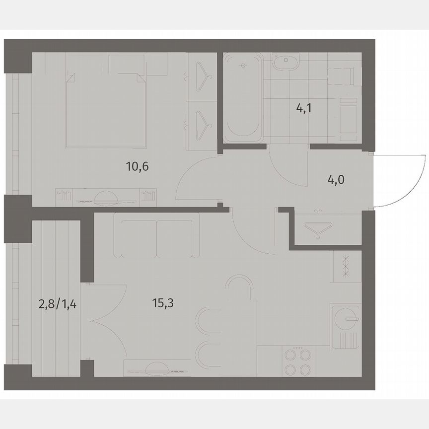 1-к. квартира, 35,4 м², 5/11 эт.