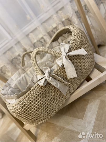 Детская люлька колыбель плетеная