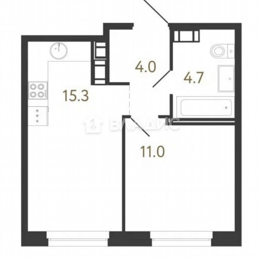 1-к. квартира, 35 м², 6/14 эт.