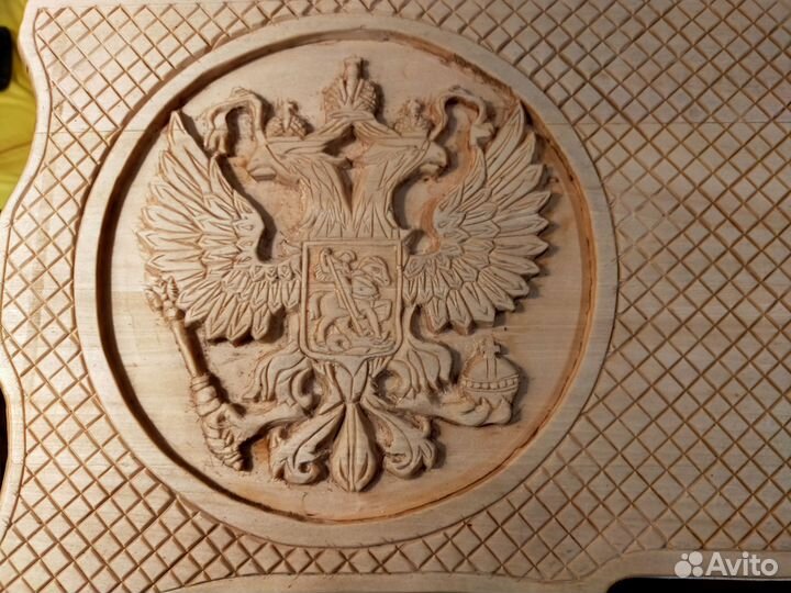 Нарды-шахматы с гербом России ручной работы