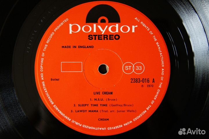 Cream - Live Cream UK-1970 Джек Брюс Эрик Клэптон