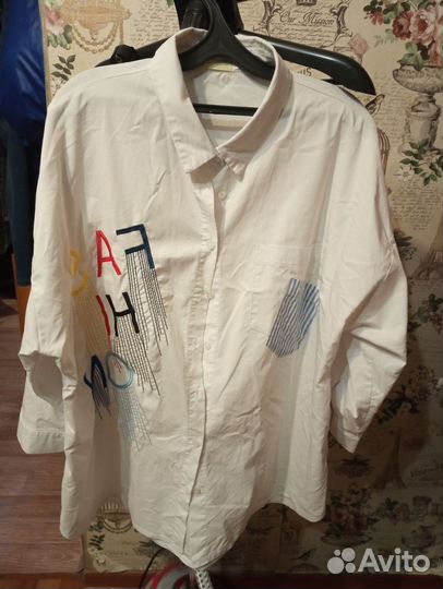 Белая рубашка женская летняя