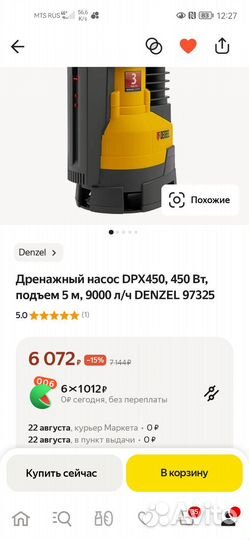 Дренажные насосы Джилекс 115/5, Denzel dpх450